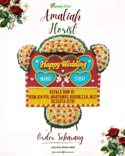 Karangan Papan Bunga Pernikahan di Mataram Timur